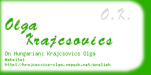 olga krajcsovics business card
